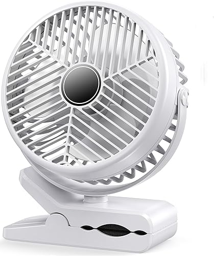 Ventilador portátil de clip de 10000 mAh recargable con batería - Escritorio silencioso de 3 velocidades y ventilador de abrazadera para cochecito,