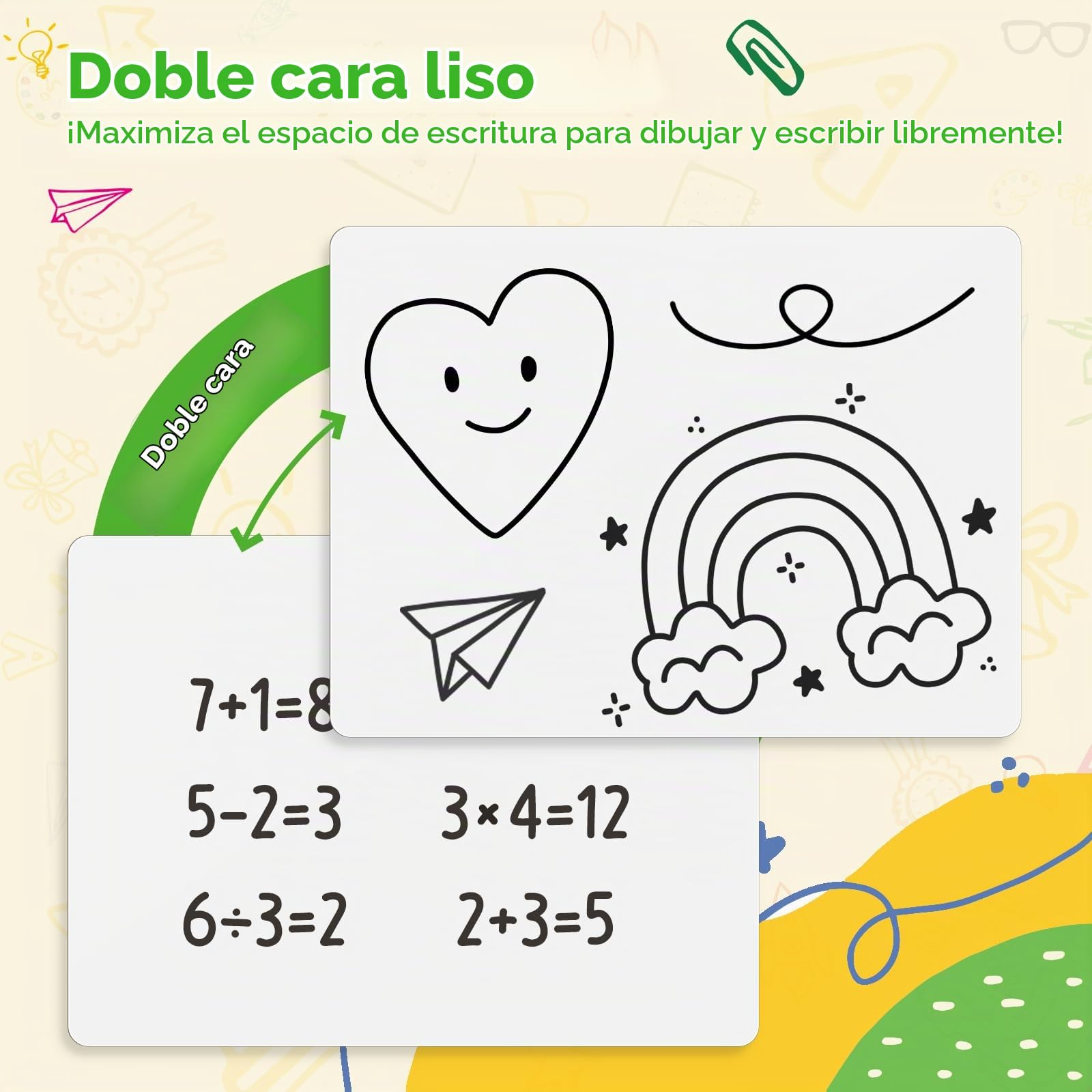 Ohuhu 30 Piezas Pizarra Blanca Pequeña, Tablero Blanco A4 Incluyen 30 Rotulador y 30 Borrador, 22 x 30 cm Pizarra Blanca de Doble Cara para Aprendiendo a Dibujar Aulas y Oficinas, Hogar