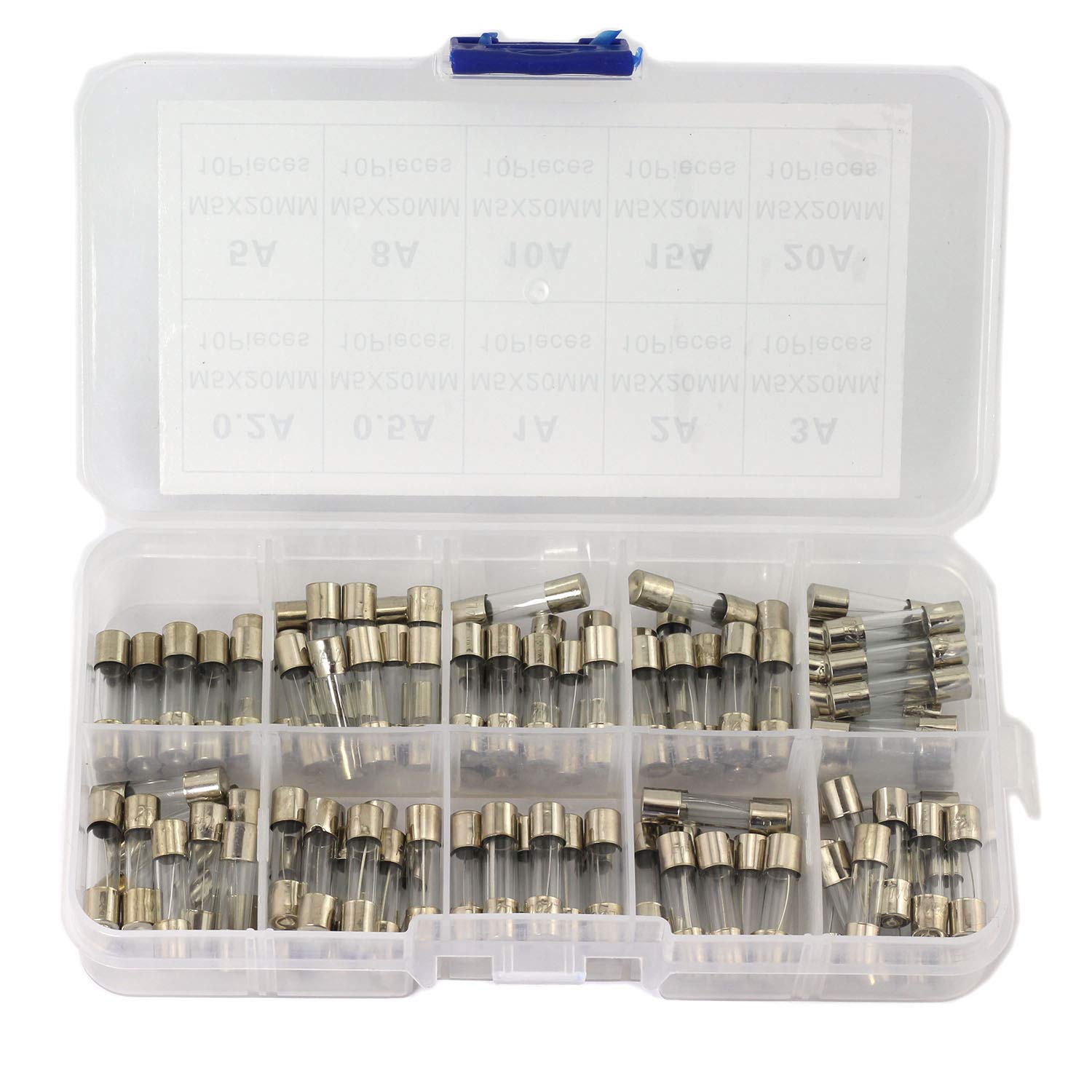 Amazon.com: DGZZI 100PCS/Kit 5X20MM Fast-Blow Glass Fuses Assorted