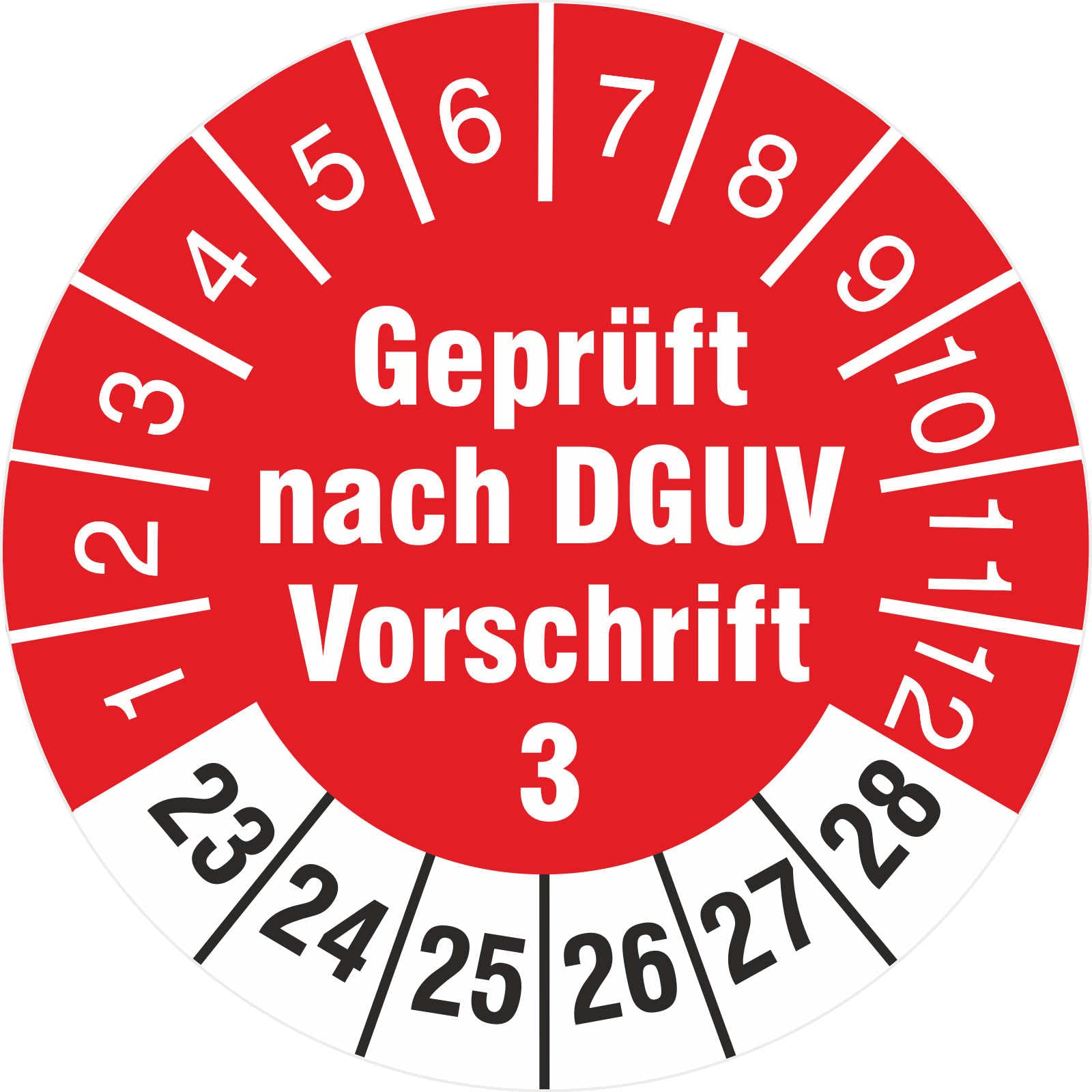 2500 Stück geprüft nach DGUV Vorschrift 3 18mm Prüfetikett Prüfplaketten Rollenware türkis 2023-28