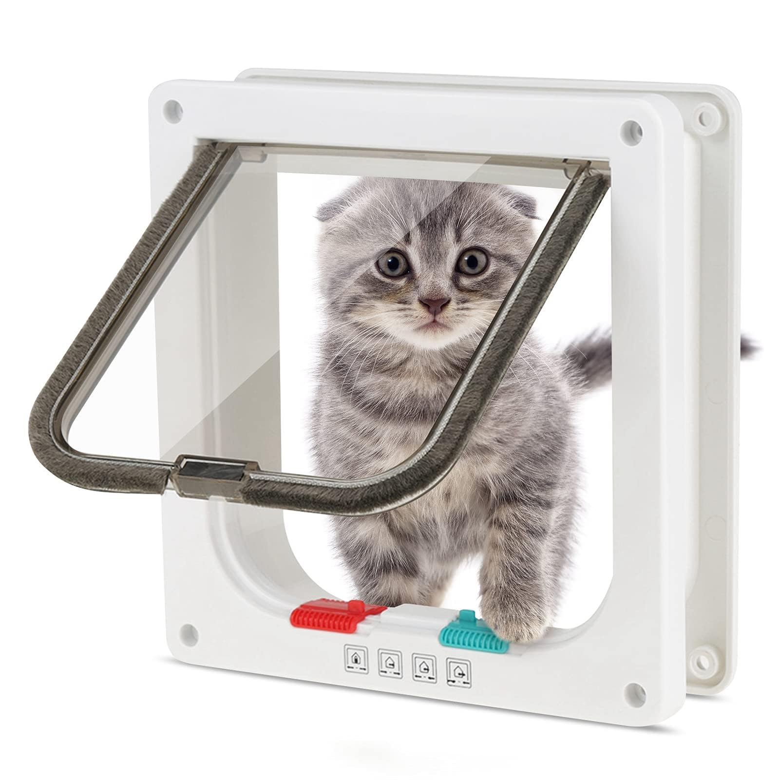 Accessori per animali domestici, accessori per la porta del gatto, chiusura a 4 vie, porta del gatto
