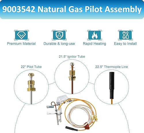 Miniatura 3 de Long Term 9003542 Reemplazo de montaje piloto para calentador de agua a gas natural, compatible con Reliance, A.O.Smith, Kenmore, State GS y GSX,