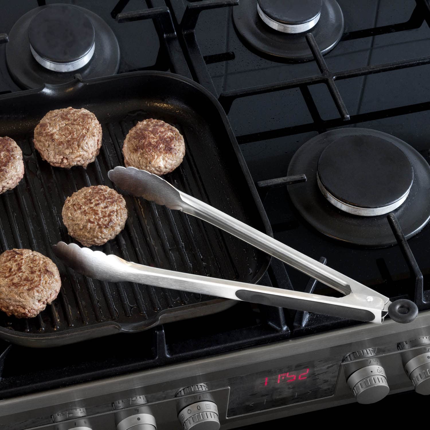 Pinces à griller en acier inoxydable avec silicone universelles