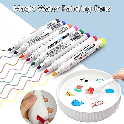 Miniatura 3 de Kiddies Create Magic Pen - Bolígrafos mágicos de pintura flotantes paquete de dibujo mágico bolígrafo de agua flotante mágico con cuchara borrador
