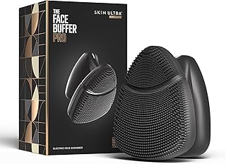 MANSCAPED® The Face Buffer PRO - Limpiador facial eléctrico de silicona para hombre para nutrir, limpiar profundamente y exfoliar tu piel, 3 modos de limpieza facial y 2 velocidades de vibración