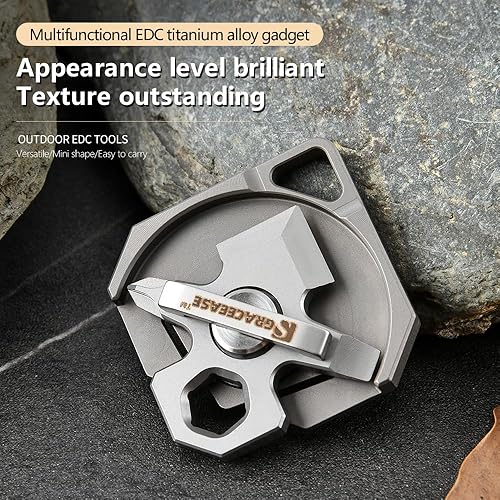 Miniatura 5 de Herramienta multifunción EDC de aleación de titanio cuatro en uno, incluyendo cuchillo de desembalaje, destornillador, mango de tablero M8 y otras