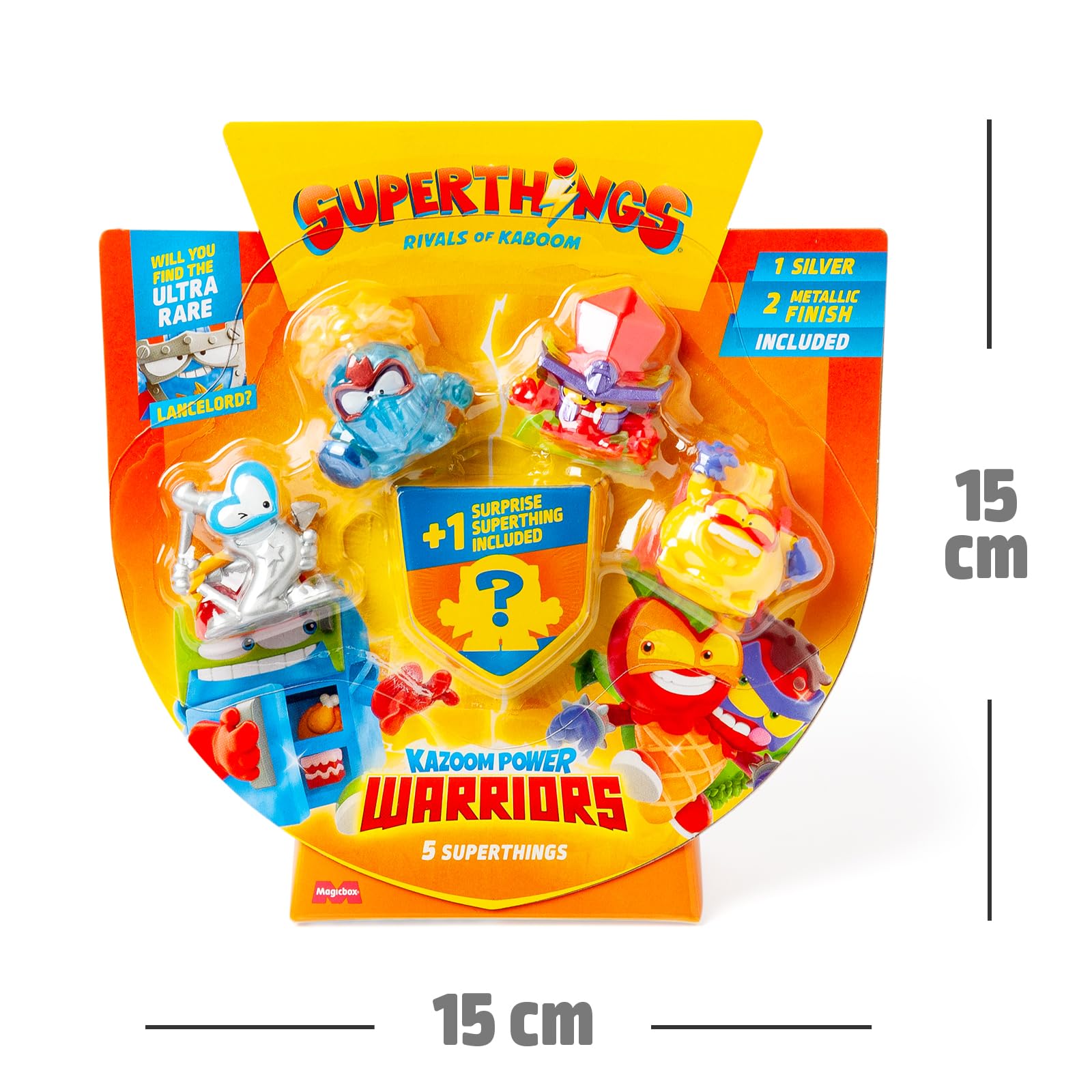 SUPERTHINGS KAZOOM Power Warriors – Pack de 5. Contiene 5 Superthings (Incluye 1 Figura Sorpresa y 1 capitán Plateado). Pack 3 de 6