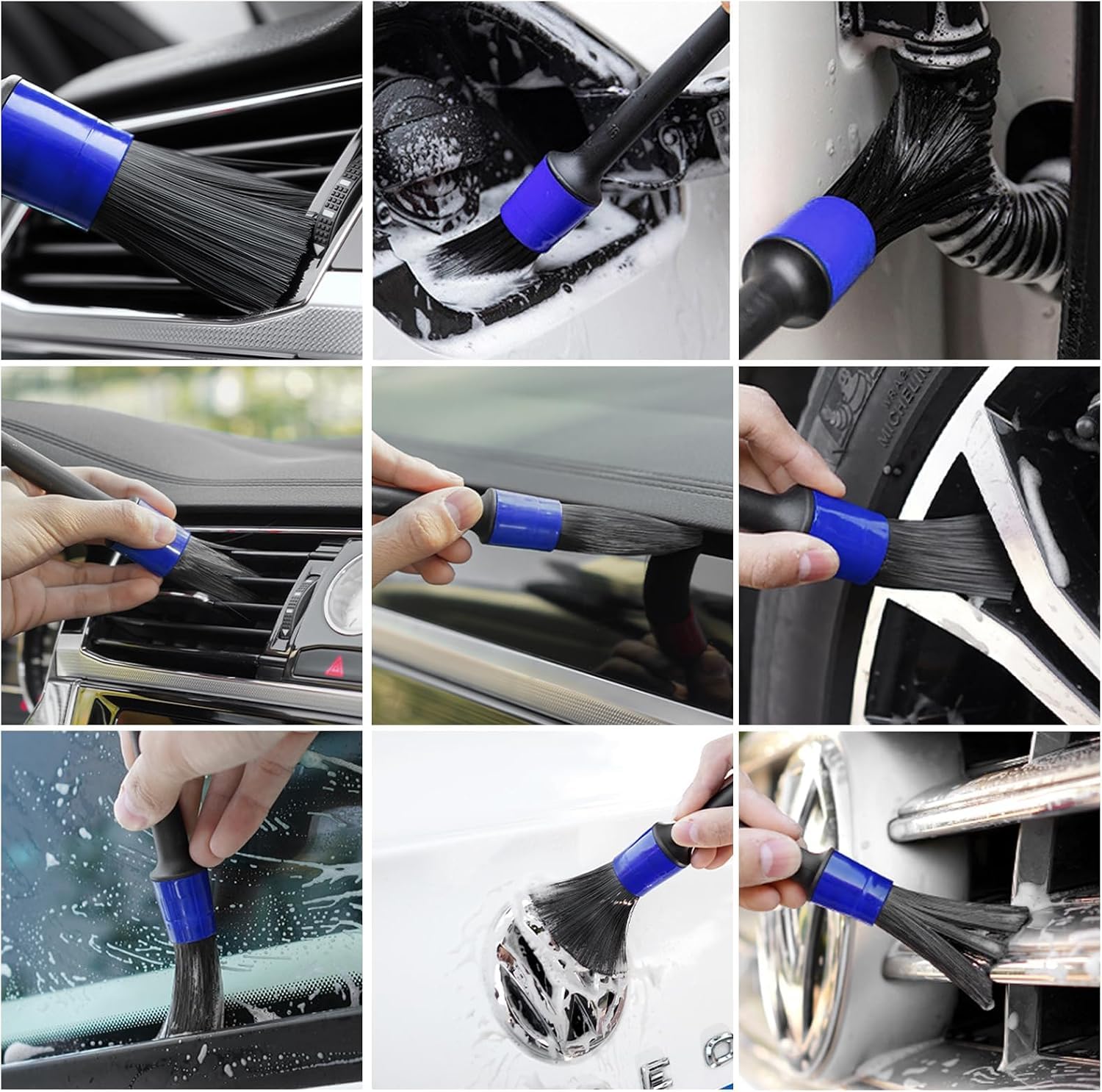Autopinsel Set für BMW X4 G02 2018-2024 | Detailbürste Auto Reinigungs Pinsel Innenraum Pflegebürste Felgenbürste Armaturenbrett Staubwedel
