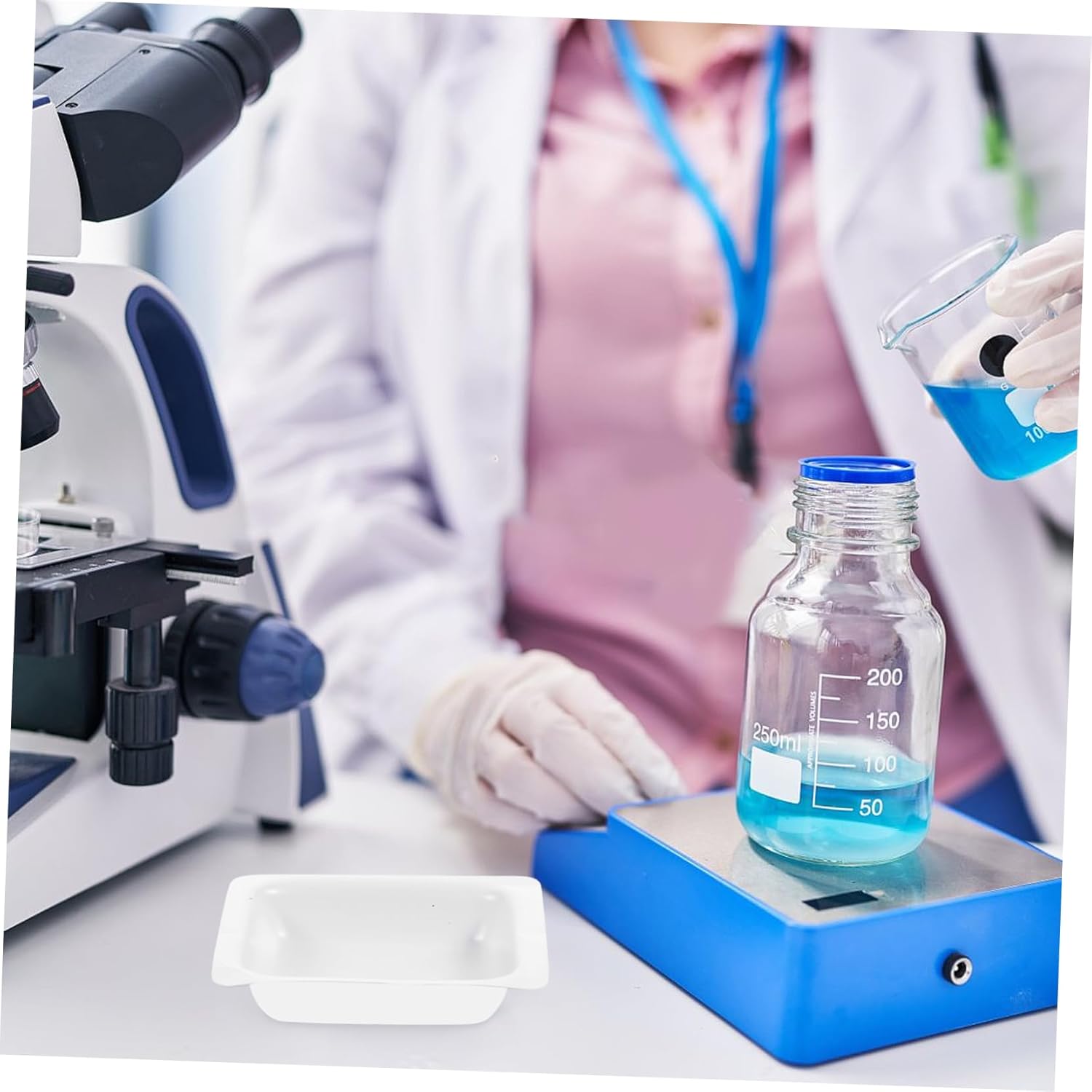 Gatuida 500pcs Weighing Dishes for Lab Reusable Pans Weighing Boat for Accurate Measurements