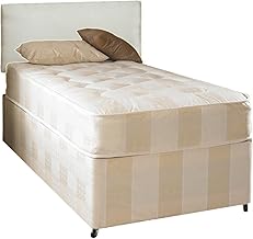 Deep Quilt Divan Bed With Slider Storage Including Deep Quilt Mattress And Faux Leather Headboard (Available in 2'6 Small Single - 3'0 Single) (3x6'3 Single)