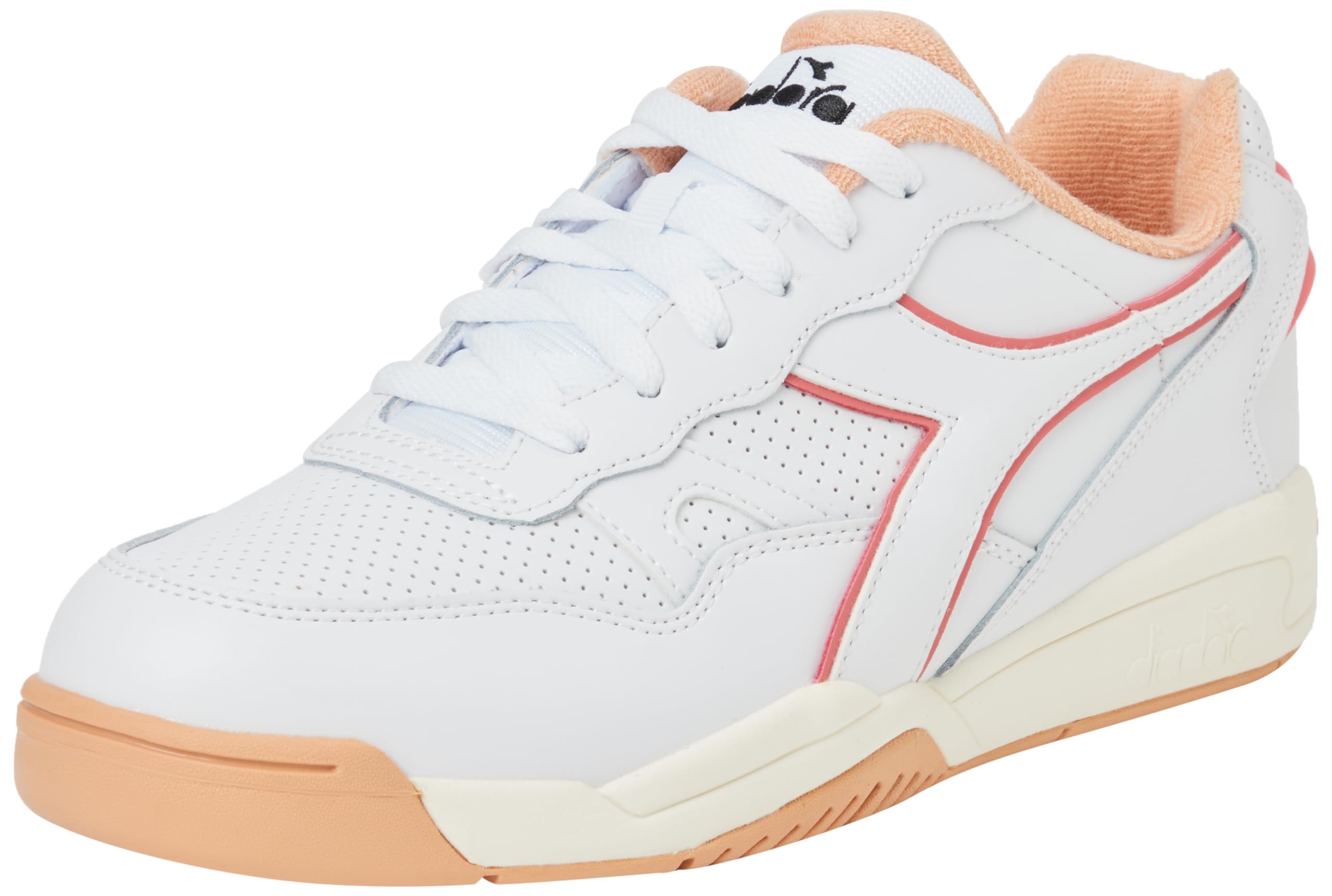Diadora Unisex Winner Gymnastics Shoe, White Pale Peach, 7 UK