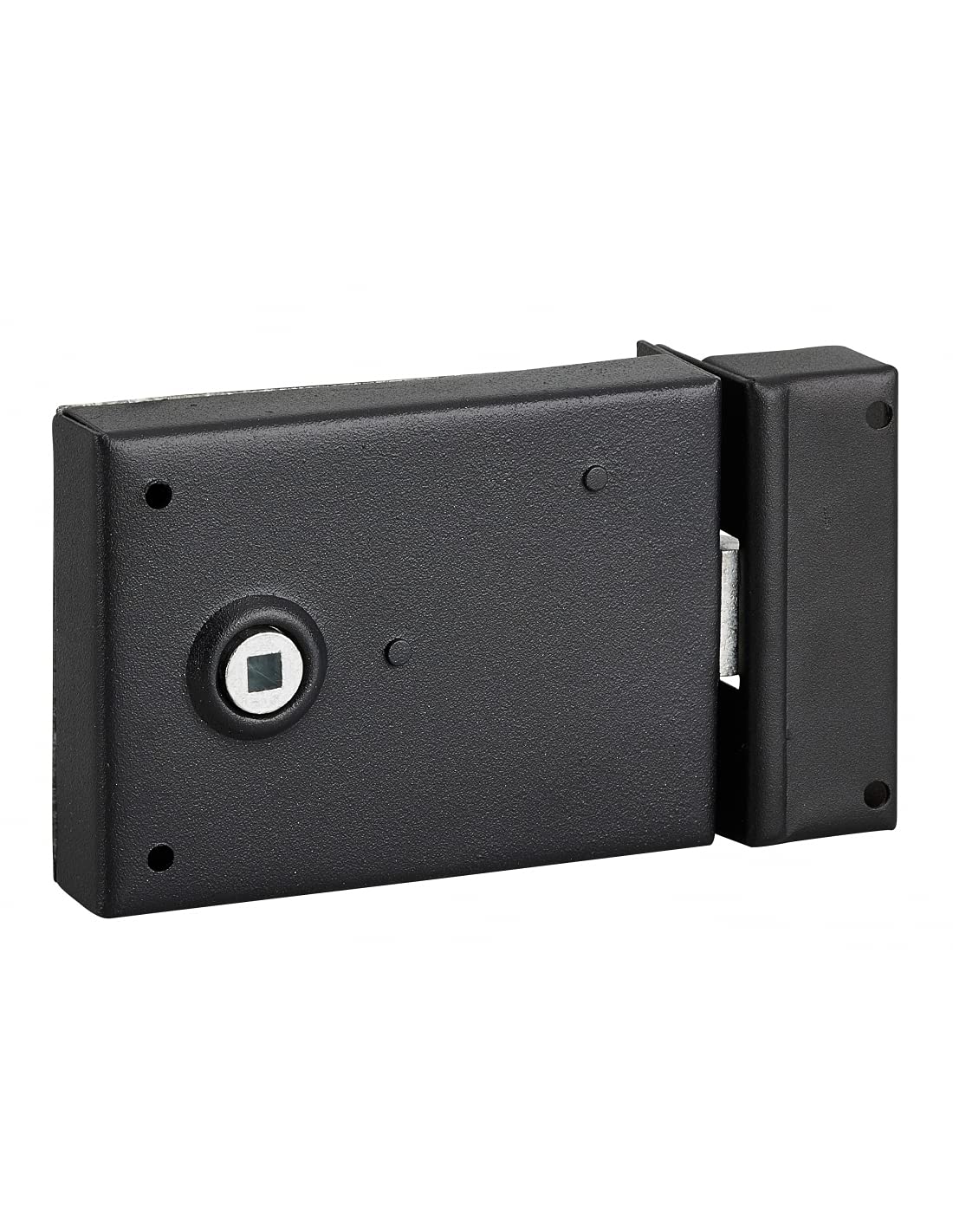 THIRARD - Serrure Horizontale En Applique à Fouillot - Pour Porte Intérieure - Réversible - Pêne 1/2 Tour - Axe 85 mm - Carré 6 mm - 110 x 80 mm - Noir