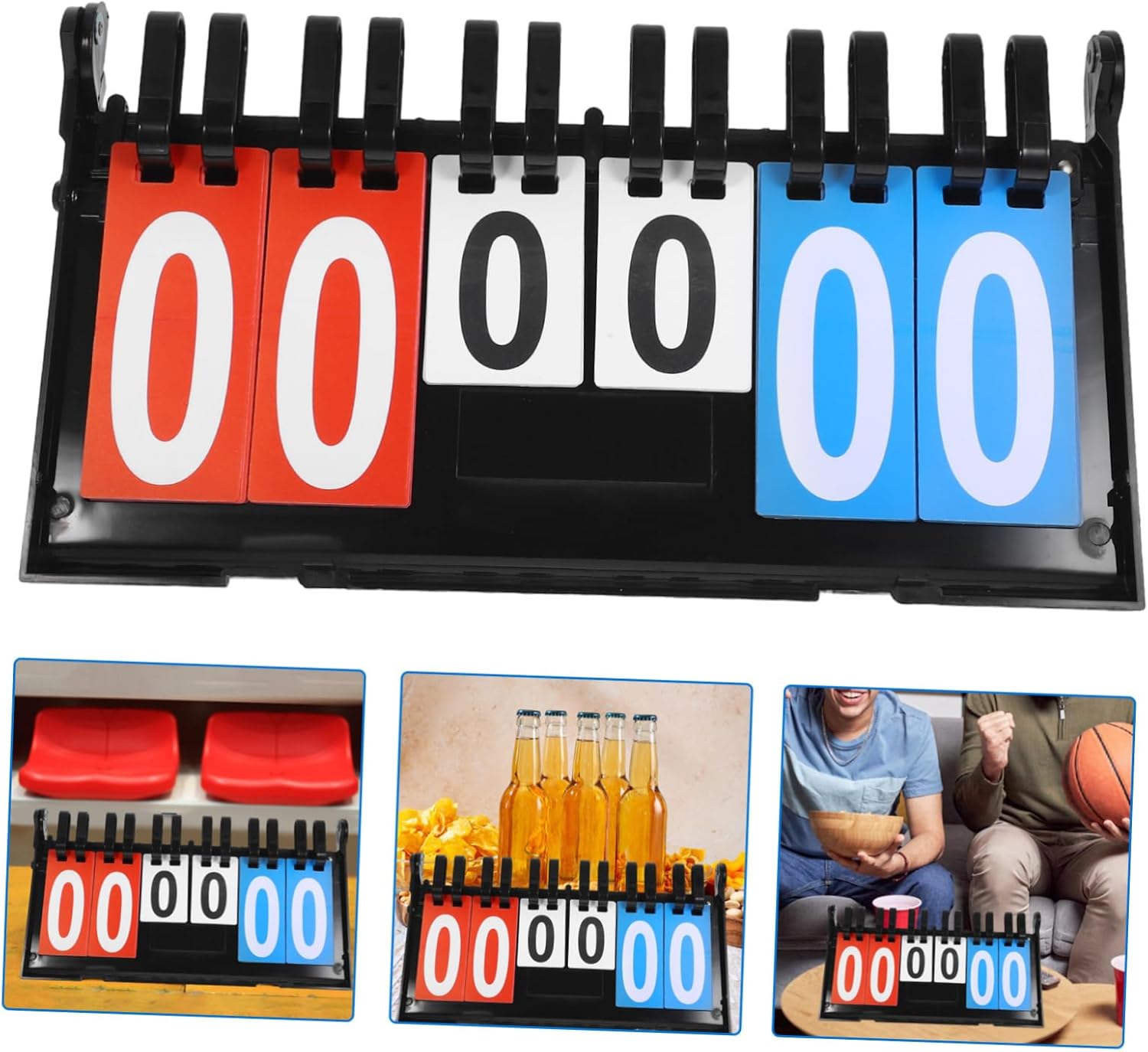 Multi-Function Flip Scoreboard Waterproof Portable Basketball and Table Tennis Score Keeper Sturdy Plastic for Sports Competitions and Events
