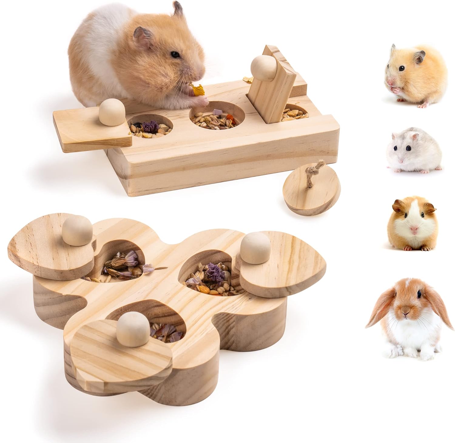 MEWOOFUN Guinea Pig Toys Hamster Toys Interactive Foraging