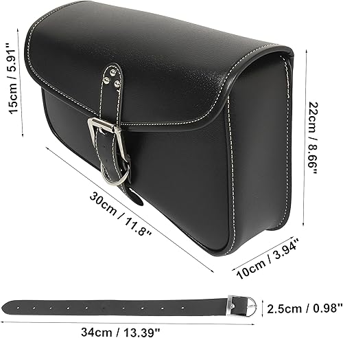 Miniatura 7 de Motoforti Bolsa universal para silla de montar de motocicleta, bolsa de almacenamiento de ciclismo, bolsa impermeable de piel sintética
