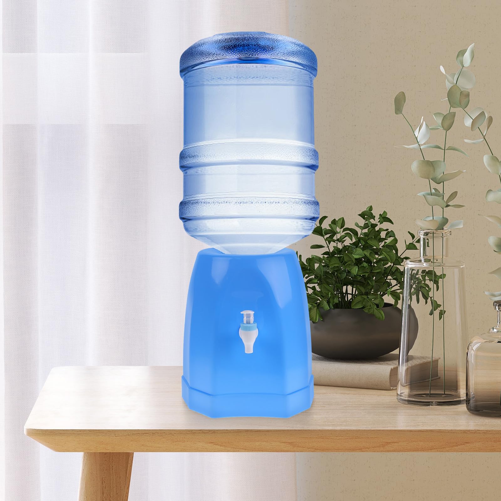Housoutil Dispensador Tamaños de Garrafas Diferentes Moderno Diseño de Necesidad Soporte Agua de Plástico Azul Compatible de Herramientas para para Uso Hogar