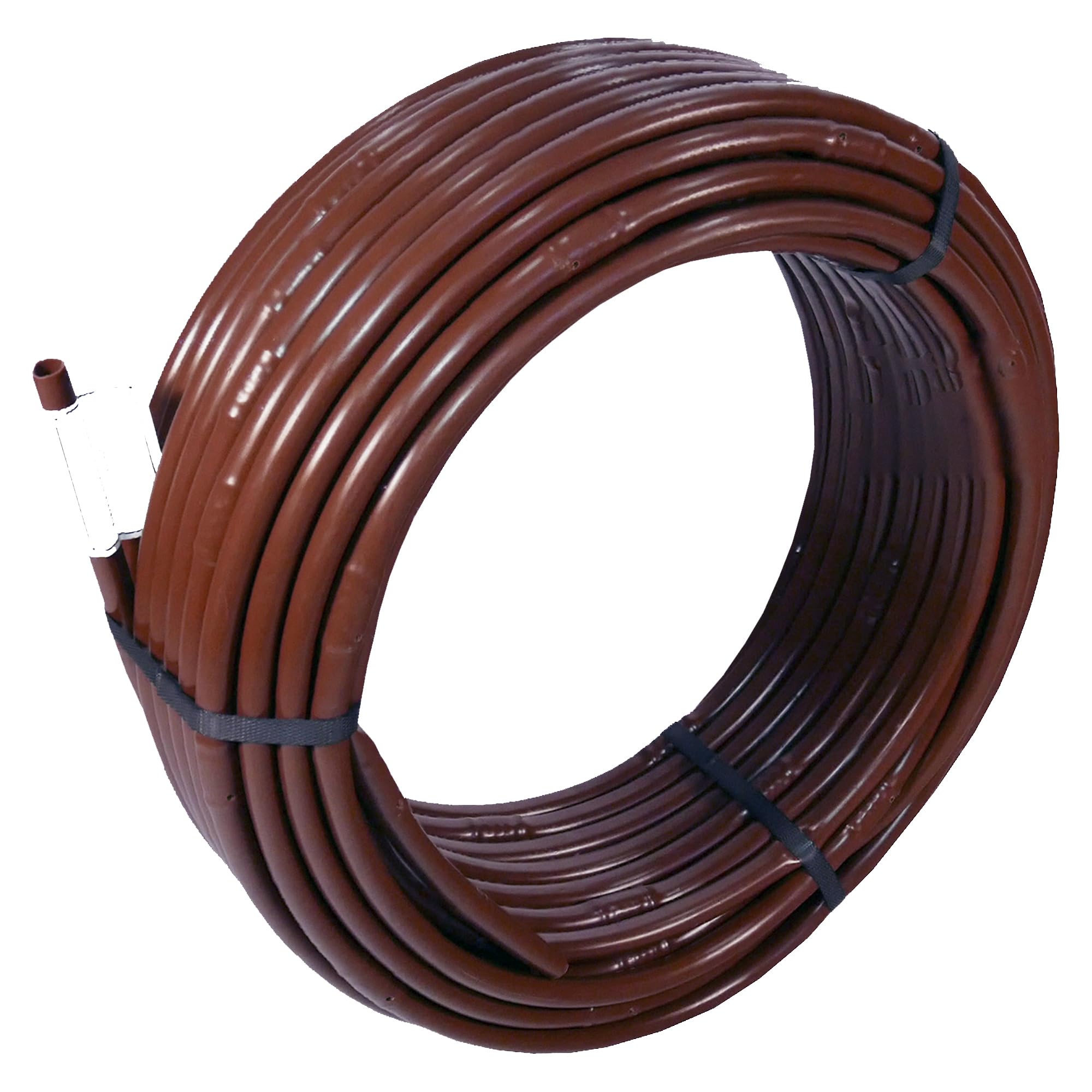 50 metros x Tubería Riego por Goteo Marrón | Goteros Integrados 4L/h cada 33cm | Sistema de Riego para Jardín y Huerto | Manguera Paisajística