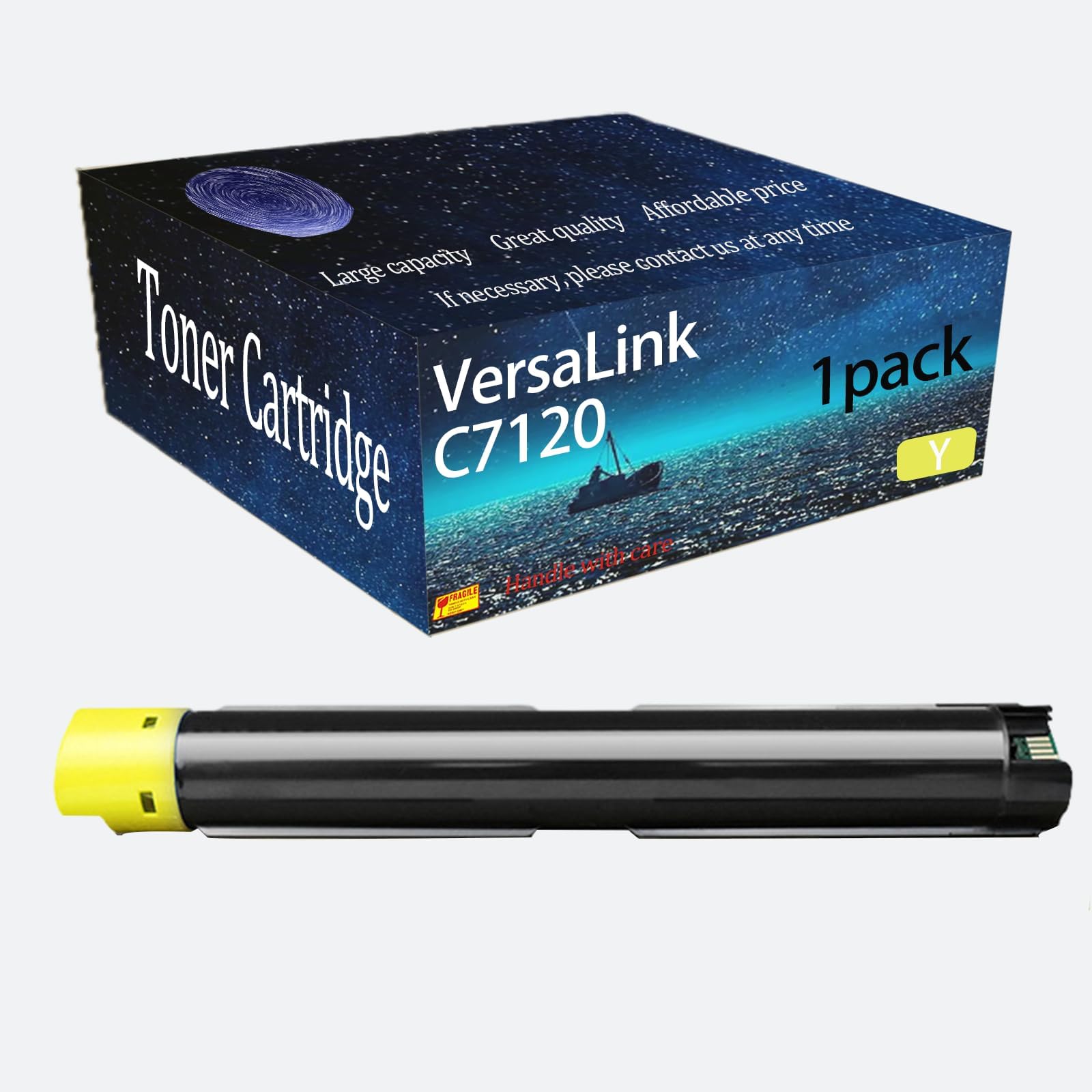 VersaLink C7120 Toner Cartridge Compatible for Xerox VersaLink C7100 C7120 C7125 C7130 Printer. high Printing Page Count 31300 Pages. (Yellow -1)
