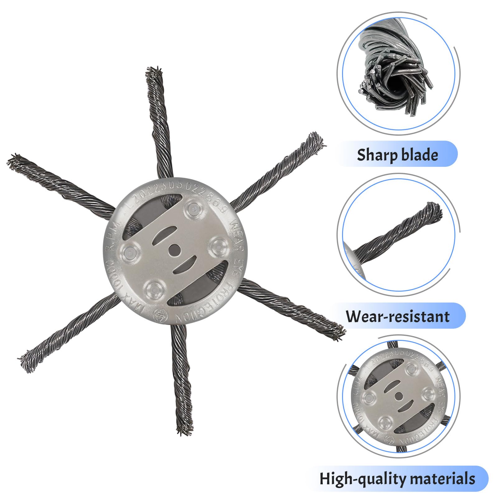 Tête De Coupe-herbe, Débroussailleuse, Roue En Fil D'acier Noué