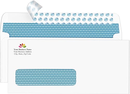 Sobres de seguridad autoadhesivos para ventana izquierda única impresa a medida personalización de texto y logotipo cierre autosellante teñido de