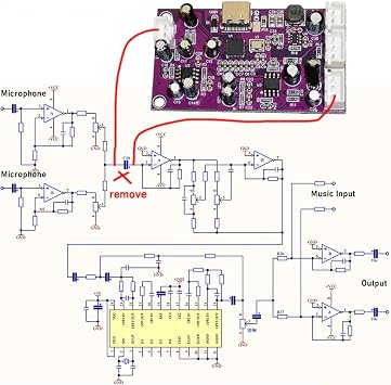 DSP Digital Reverb Module, DC12-18V Adjustable Sound Processor with Connection Cable, Sound Online Tuning Tool for Computer Tuning, for AP82x, DU56x, DU26x, and BPxx Series