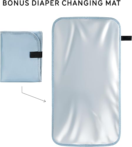 Miniatura 7 de uninni Mochila grande para pañales para mamás y papás–Bolsa de pañales para bebés con cambiador portátil, estuche de chupete extraíble - Negro,