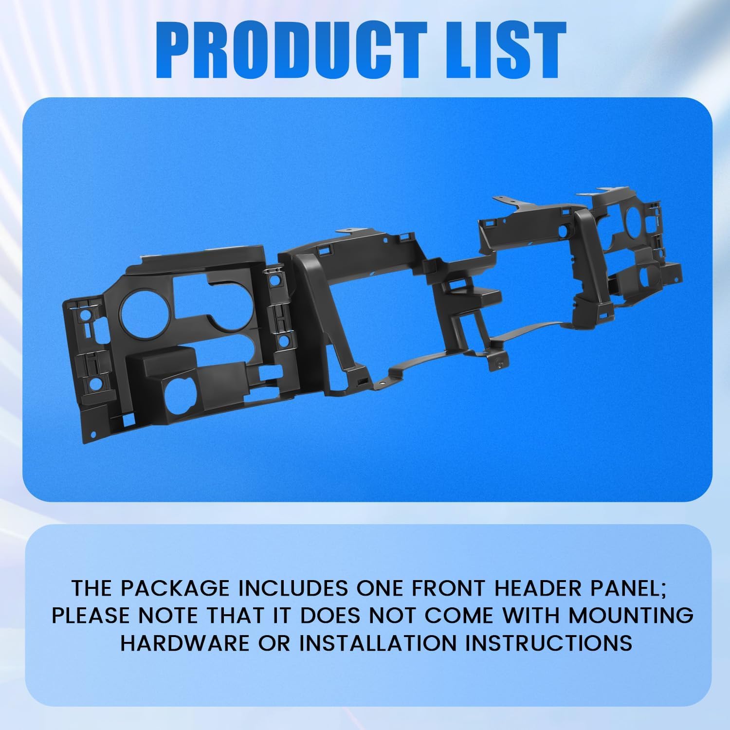 ECOTRIC Front Header Panel Headlight Compatible with 2002-2009 Chevy Chevrolet Trailblazer EXT Replacement for GM1221125, 15831182 Headlight Grille Mounting