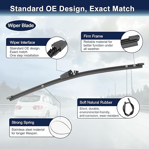 Miniatura 5 de X AUTOHAUX Juego de brazos de limpiaparabrisas trasero para VW Golf MK4 1997-78.858 - 12.992 in 13 pulgadas