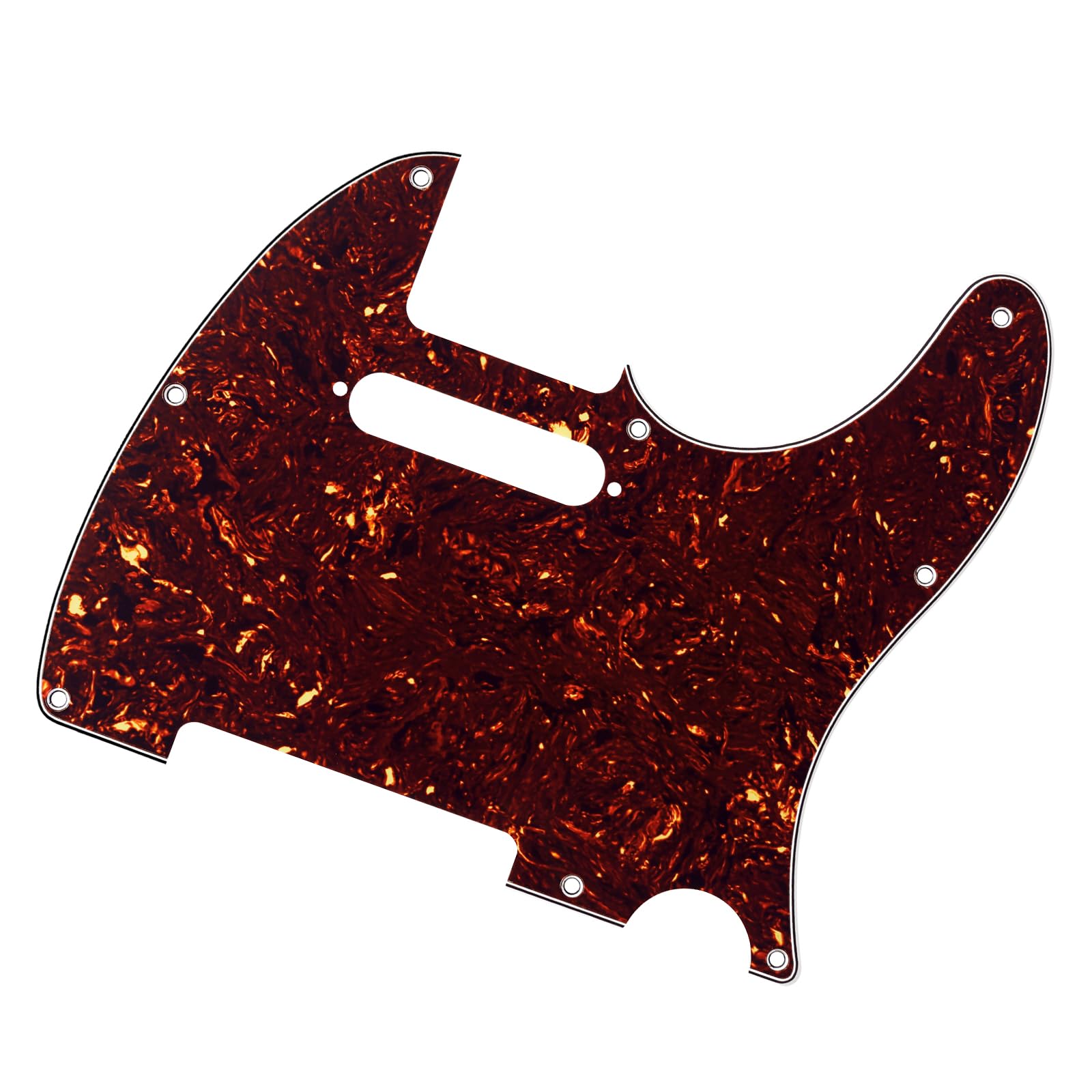 Banworks 4 Ply Tele Pickguard 8-Hole Electric Guitar Pickguard Scratch Plate for USA/Mexican Modern Style Standard Tele Telecaster JT/HB-03 Dark Brown Tortoiseshell - Image 4