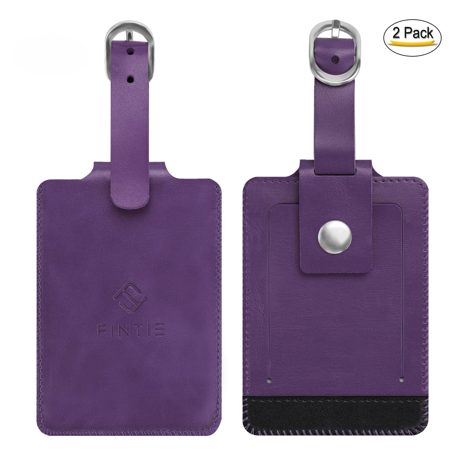 Bagagelabels 2 Pack Aquarel Bloemen Achtergrond PU Lederen Bagagelabels Privacy Bescherming
