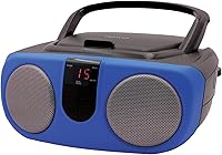 Vista 4 de Proscan PRCD243M-BLUE - Caja portátil de CD Boom de 2.4 vatios RMS con radio AM/FM (azul)