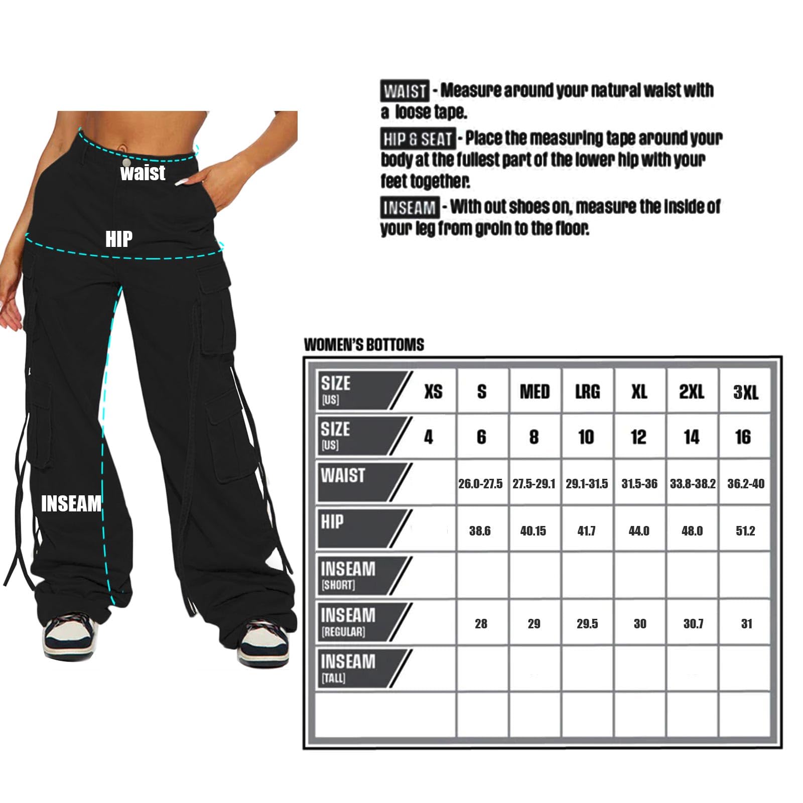 Pantalones cargo Y2K de cintura alta y pierna recta para mujer, ajuste relajado, con 6 bolsillos, ropa de calle, concierto, baile