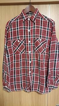 50s ビンテージ ヘビー ネル 襟ダブル マチ 猫目ボタン40s 60s Amazon.co.jp: 50s襟ダブルステッチWTGビンテージネルシャツマチ