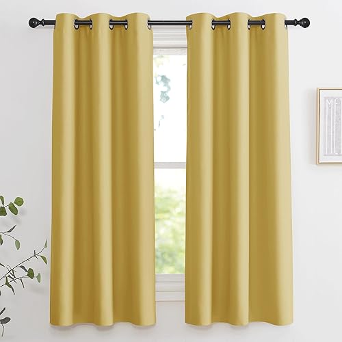 Miniatura 95 de KGORGE - Cortinas opacas grises para dormitorio 2 paneles, 42 x 63 pulgadas con ojales, cortinas de oscurecimiento de habitación con aislamiento