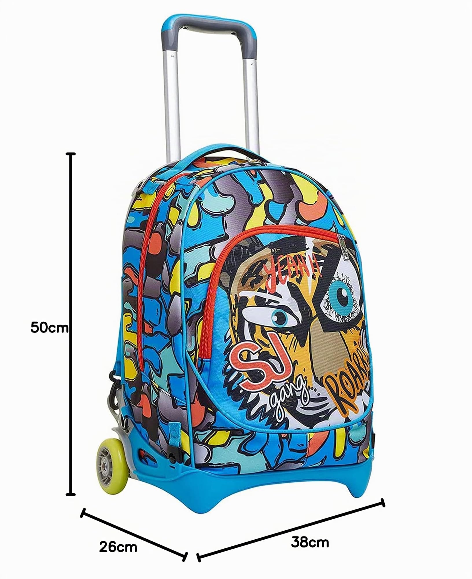SJ GANG STYLE JAM GANG Trolley Scuola Sganciabile New Tech, Blu, Zaino con Carrello Sganciabile, 3 in 1, Triplo Uso, Trolley e Zaini, Scuola, Bambini e Ragazzi