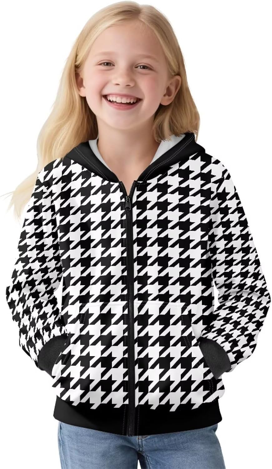 Zip Up Hoodie for Boys Hoodies Kids Sweatshirts Long Sleeve Hooded Girls Fleece Jacket with Pockets Winter Clothing