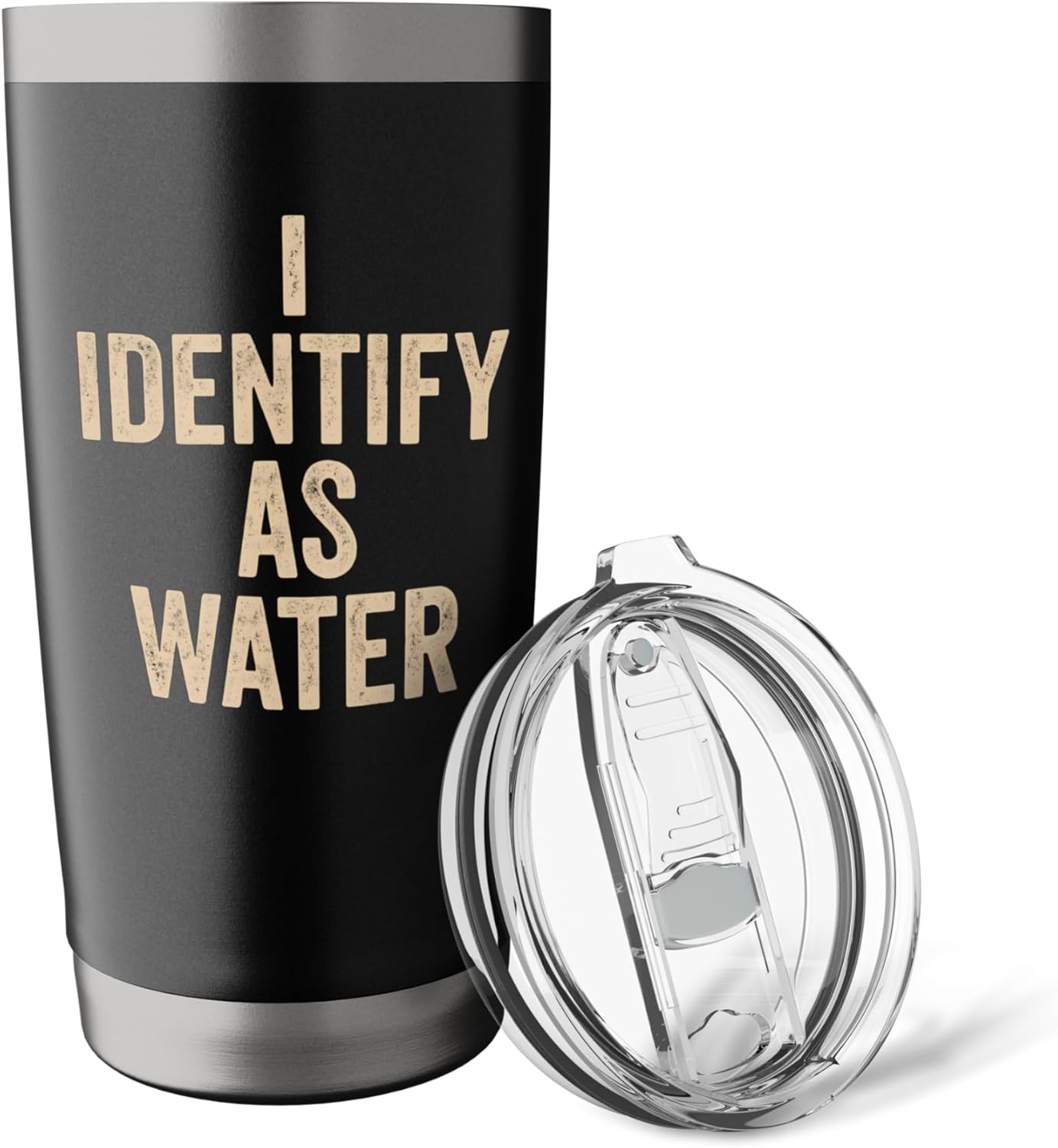 I Identify As Water, Funny Men Father Dad Stainless Steel Insulated Tumbler - Image 5
