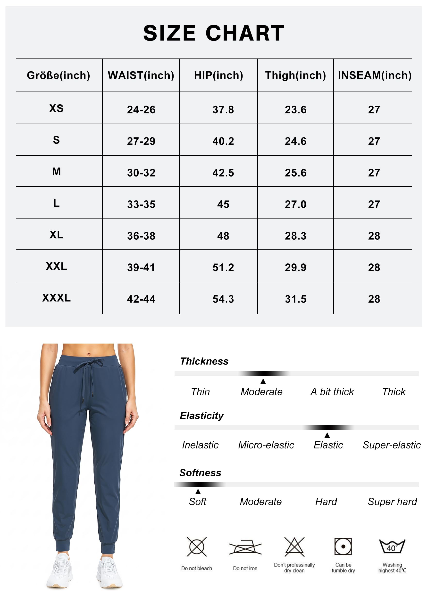 Pantaloni da jogging da donna, leggeri, traspiranti, sportivi, lunghi