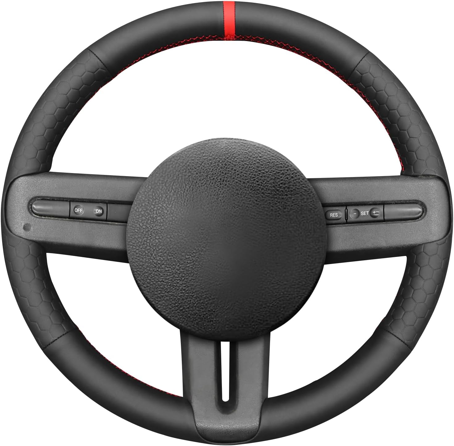 MEWANT Steering Wheel Cover for Ford Mustang 2005-2012 Hand-Stitched Steering Wheel Wrap