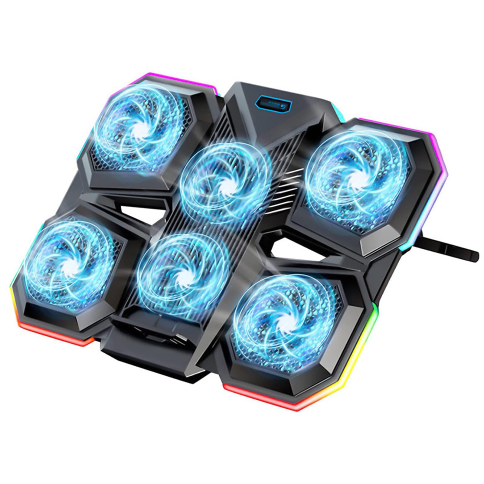 Support ventilé PC portable silencieux extracteur de chaleur 6 ventilateurs USB - 7