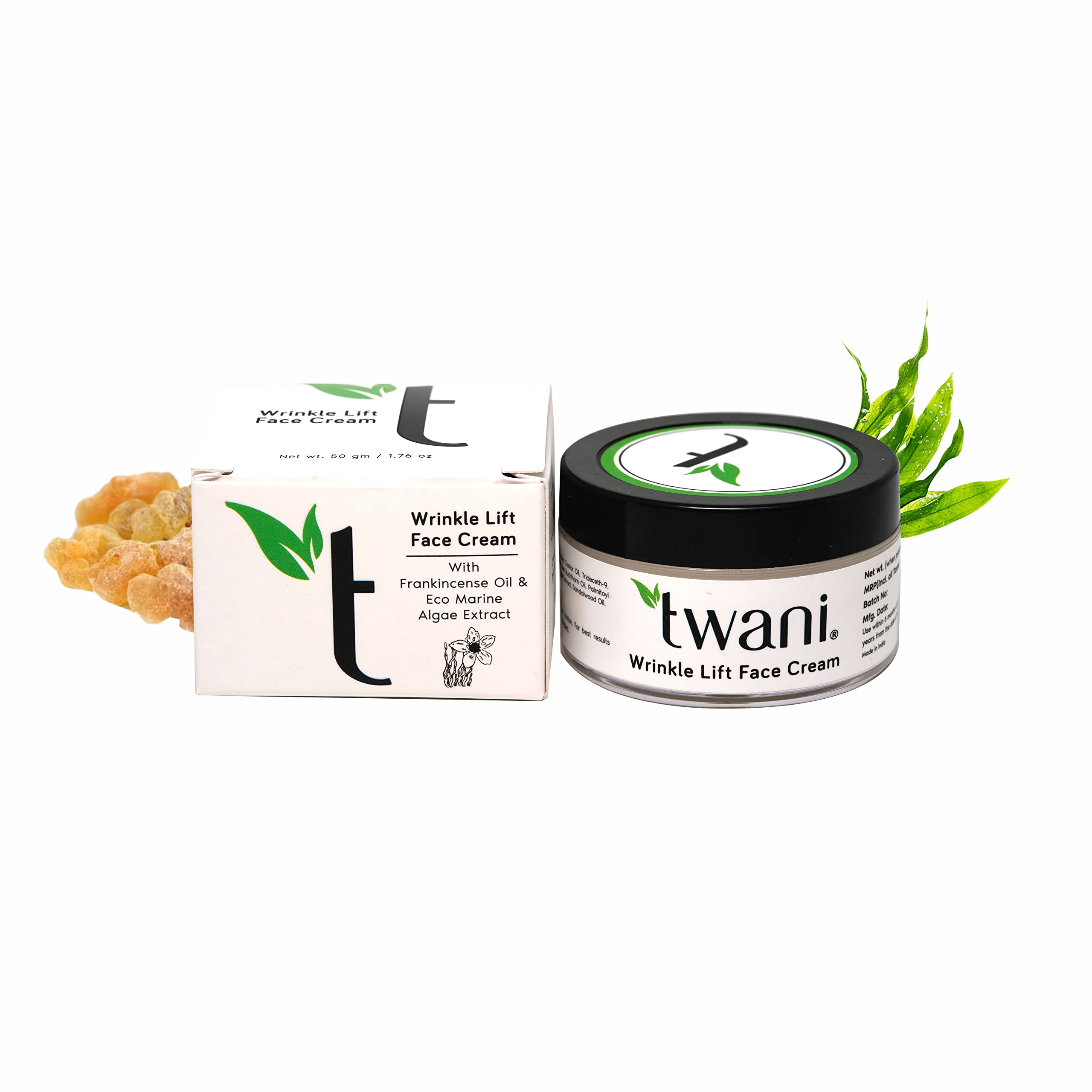 Twani Natural Wrinkle Lift Face Cream With Frankincense Oil & Eco Marine Algae Extract 50 gram