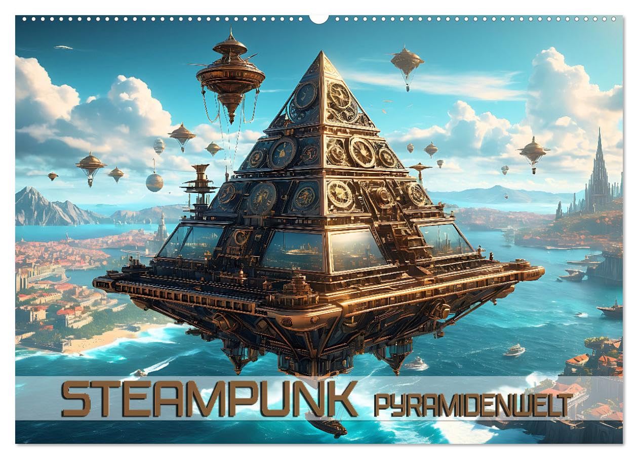 Steampunk Pyramidenwelt (Wandkalender 2025 DIN A2 quer), CALVENDO Monatskalender: Beeindruckende Bilder futuristischer Lebensräume und fantastischer ... in einer fiktiven Welt (CALVENDO Technologie)