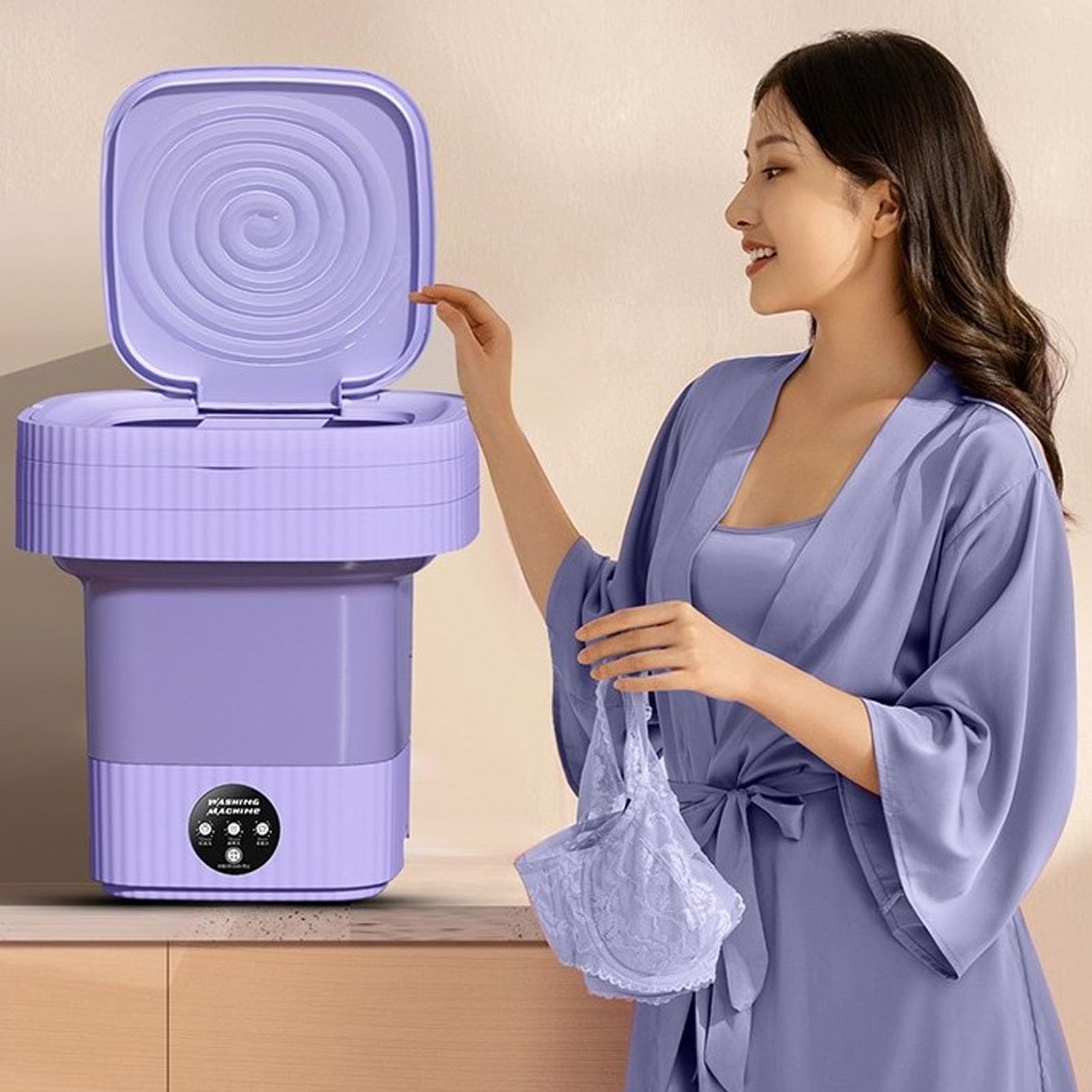 Mini Lavadora Lavadora Portatil, Plegable De 8 Litros, Lavad Mini Lavadora  Portatil