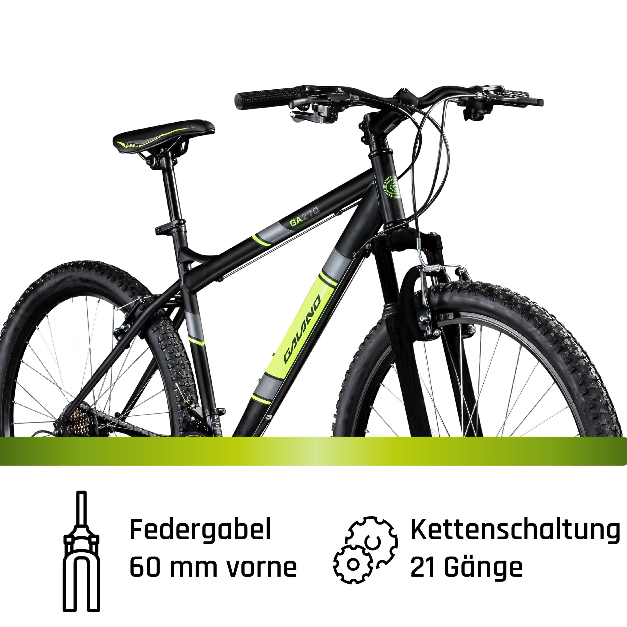 Galano GA270 Mountainbike 27,5 Zoll Fahrrad Hardtail MTB 21 Gänge Damen Herren 160-175 cm V-Brakes