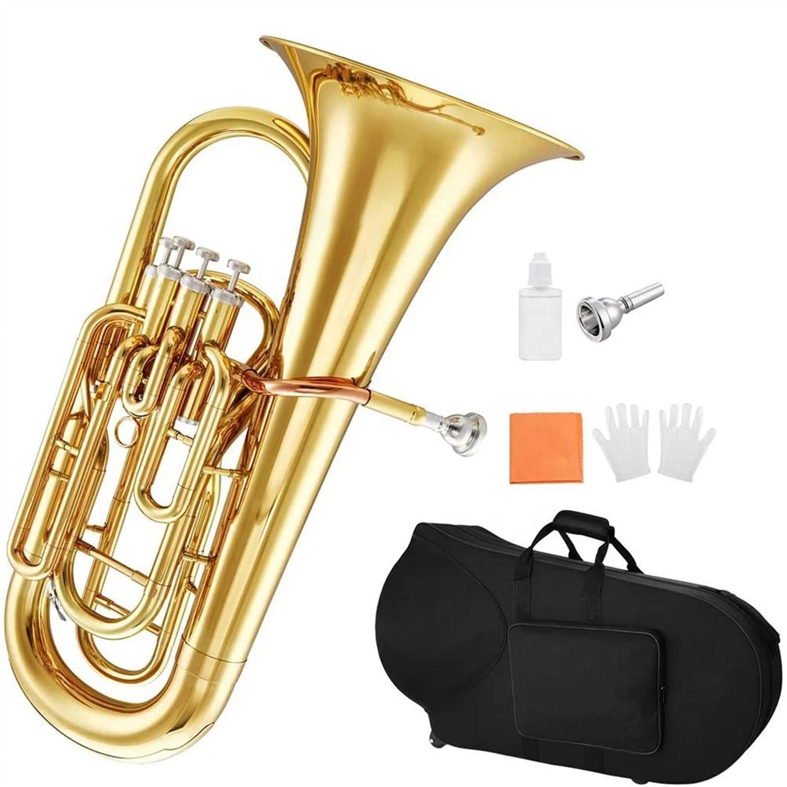 Euphonium Instrumenty Złote 4 Pionowe Tłoki Eufonium
