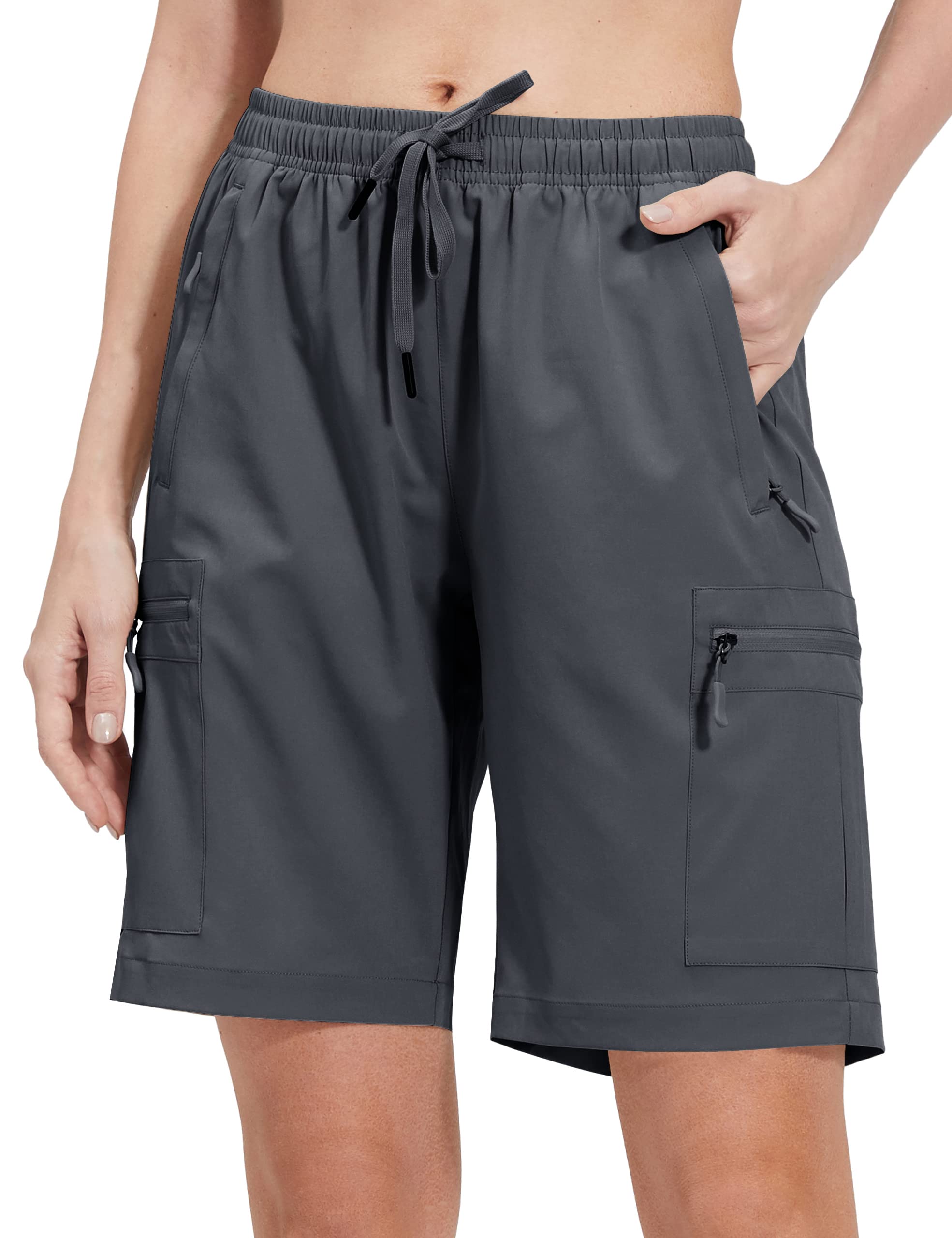 NOMINATE Womens Hiking Cargo Shorts Women Summer Bermuda Shorts for Golf Workout with Zipper Pockets Lightweight Casual