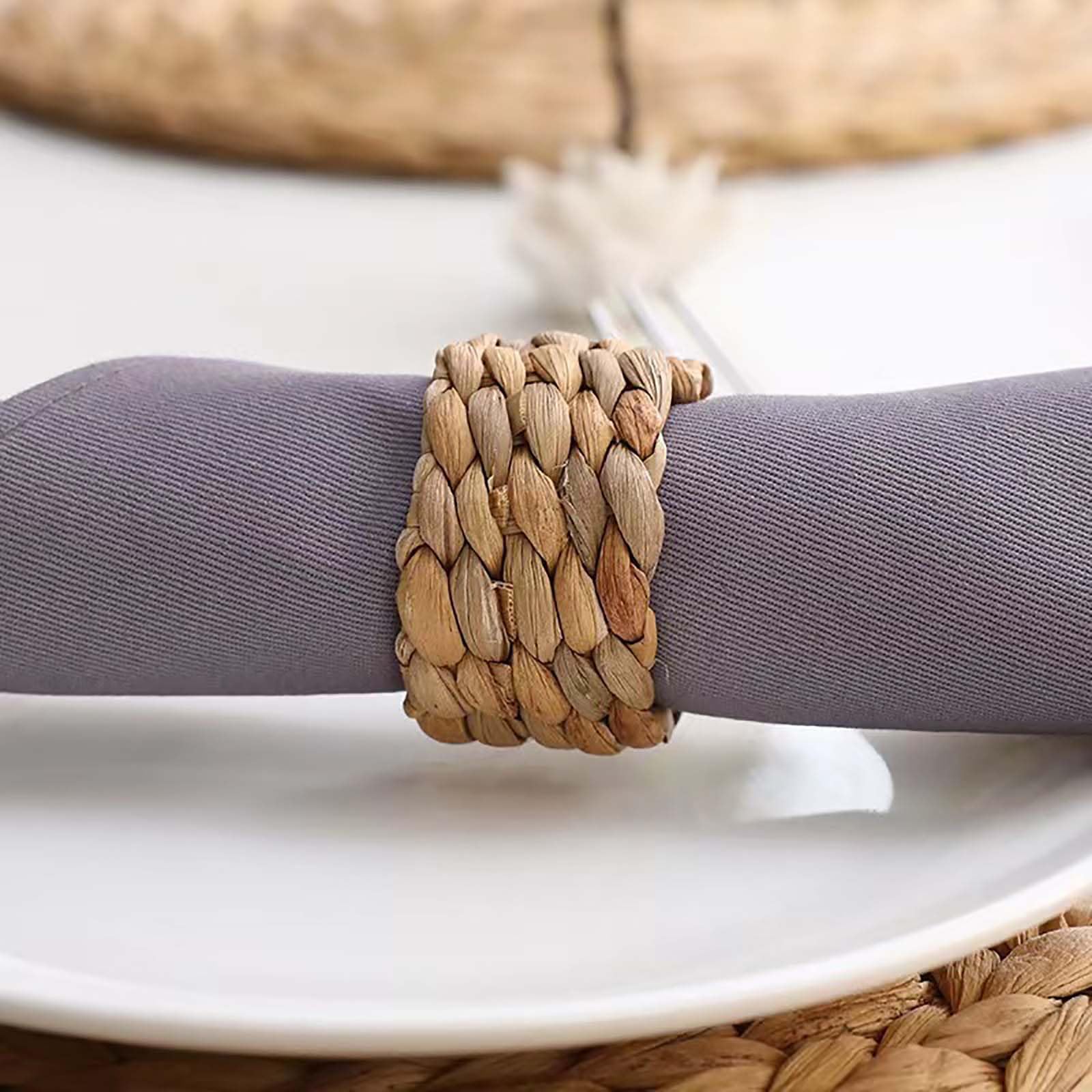Juego de 12 servilleteros hechos a mano, servilleteros tejidos, servilleteros, hechos a mano, hebilla para comedor, aniversario