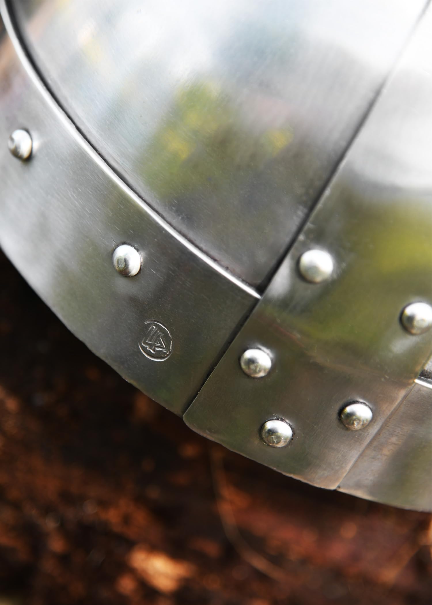 Ulfberth - Spangenhelm mit Polster und Riemen - Wikinger Helm aus 2 mm Stahl mit verstärktem Nasal - Schaukampf-tauglich