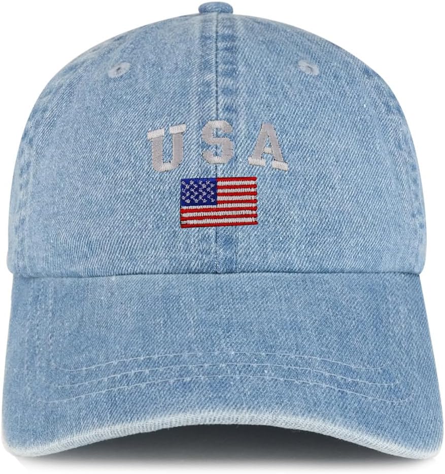 Buy American Flag Embroidered Denim Dad Hat at Ubuy Jordan