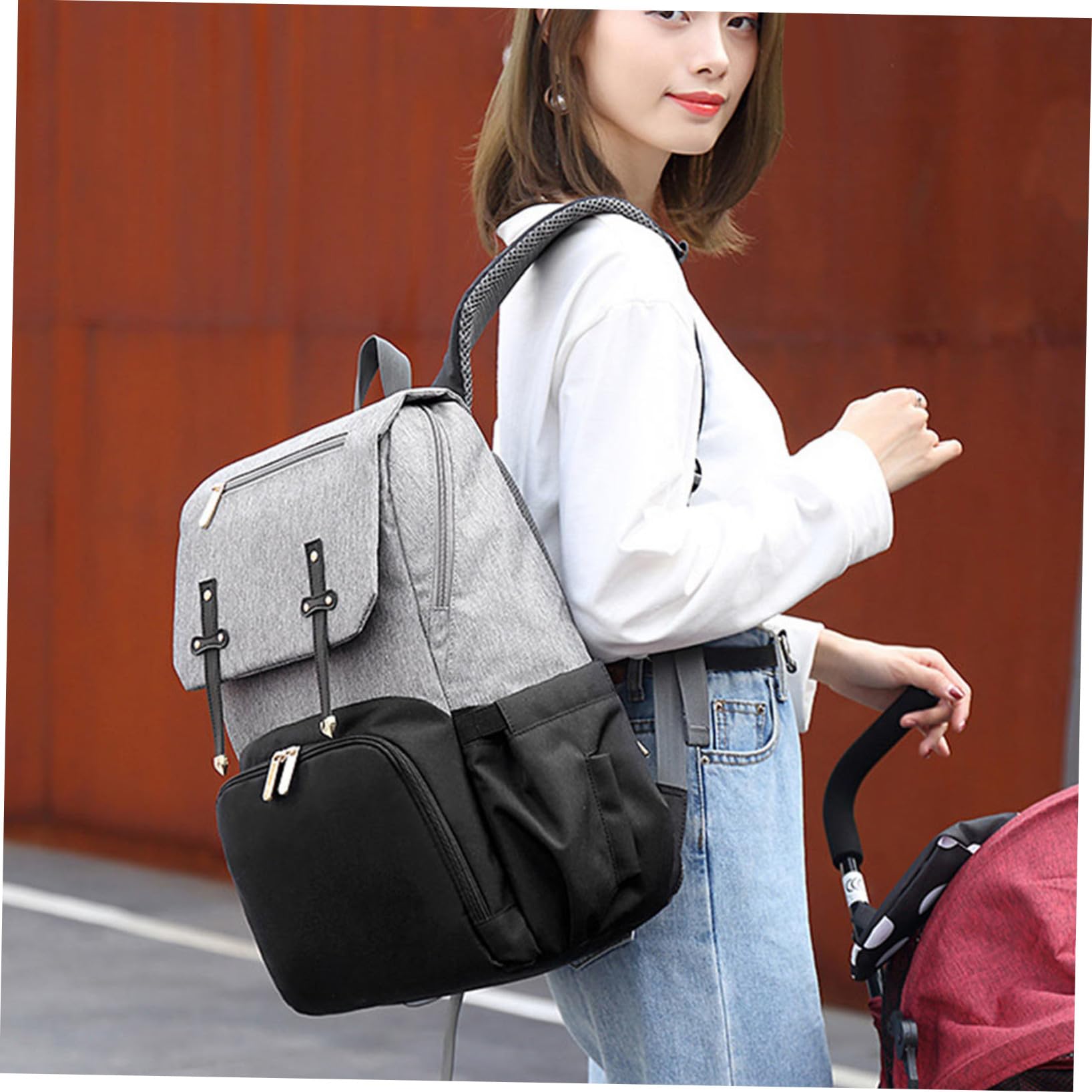 Multifunktionsrucksack für Mama aus Oxford Stoff Verschleißfest und Große Kapazität zum Reisen und Einkaufen mit Doppelte Schultertasche